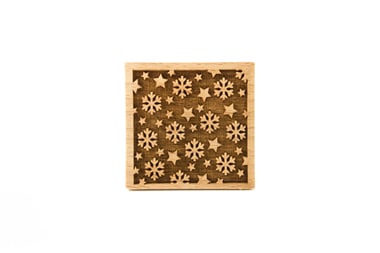 ŚNIEŻYNKI I GWIAZDKI - stempel grawerowany do ciasta, rozmiar 55 x 55 mm